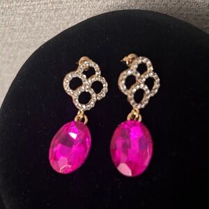 Glamorous Fuchsia Drop Earrings